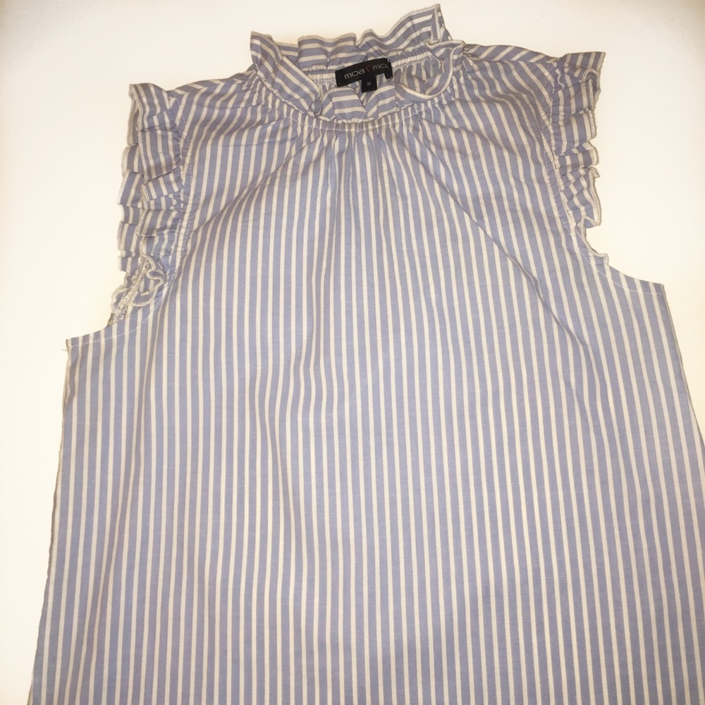 dressy ruffled striped tank